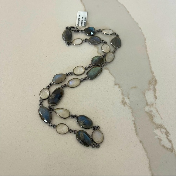 NWT Faceted Labradorite and Moonstone necklace 18” long. - Picture 1 of 6